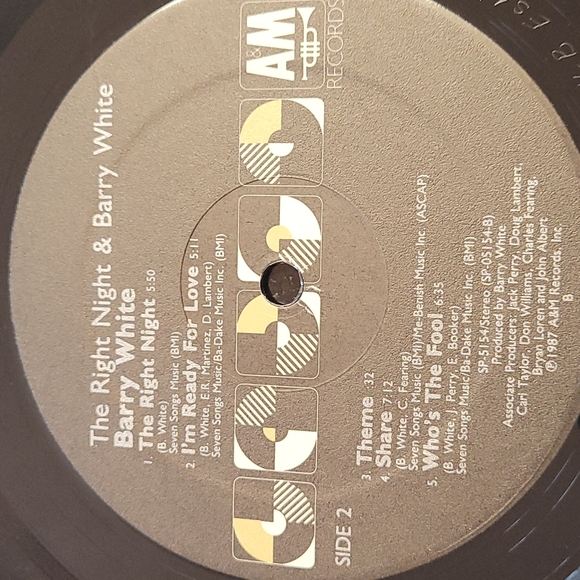 1987 BARRY WHITE Album - Picture 6 of 7